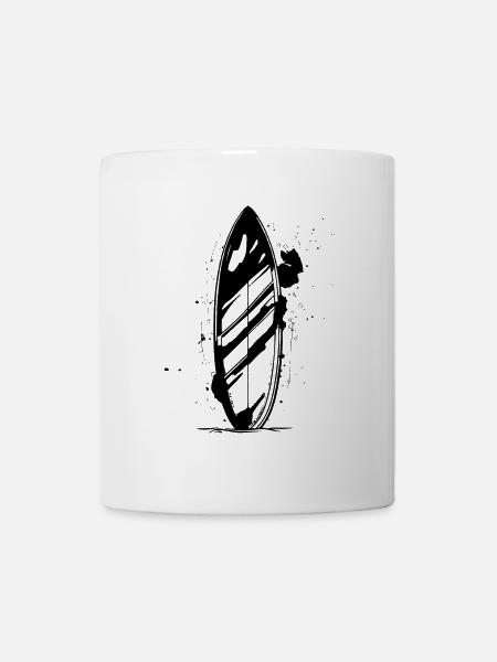 Surfbrett Zeichnung - Tasse - Weiß