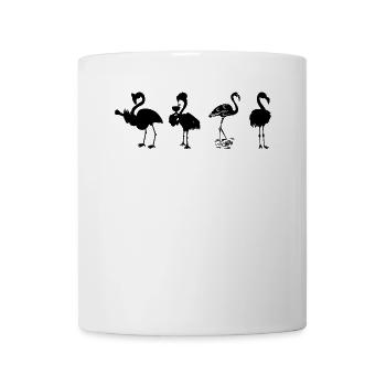 Flamants roses de fête Flamants roses drôles - Mug blanc - blanc - Devant