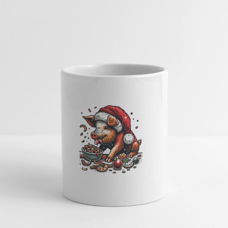 La gourmandise de Noël dévorée de Mug blanc