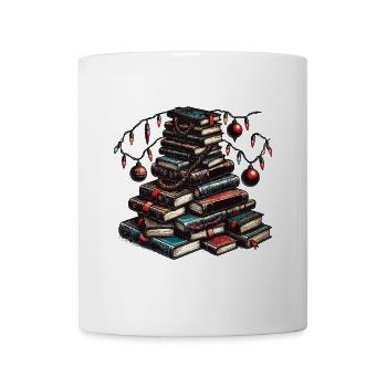 Weihnachtsfreude Für Buchliebhaber - Tasse - Weiß - Vorne