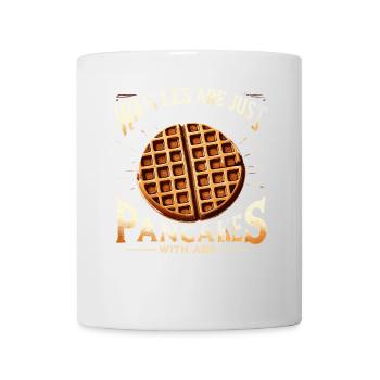 Waffeln sind nur Pfannkuchen mit Bauchmuskeln - Tasse - Weiß - Vorne