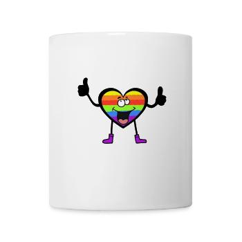 LGBT Coeurs Gay Pride Drapeau arc-en-ciel - Mug blanc - blanc - Devant