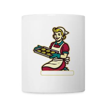 Boulanger rétro avec design de plateau à biscuits - Mug blanc - blanc - Devant