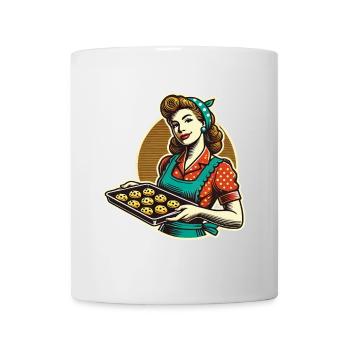 Vintage baker with cookie tray illustration - Mug - white - Front