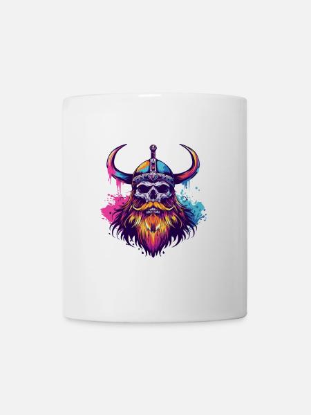 Wikinger Odin Totenkopf - Tasse - Weiß
