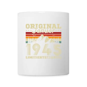 80 ans Née en janvier 1945 Mme Man - Mug blanc - blanc - Devant