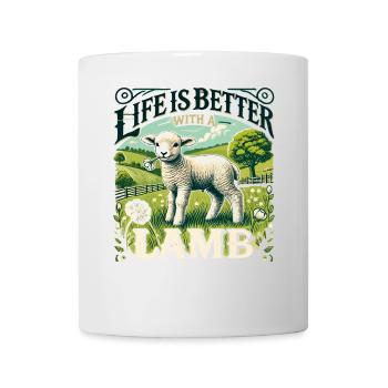 Das Leben ist besser mit einem Lamm - Tasse - Weiß - Vorne