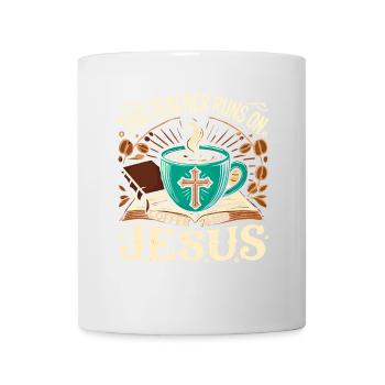 Dieser Lehrer lebt von Kaffee und Jesus - Tasse - Weiß - Vorne