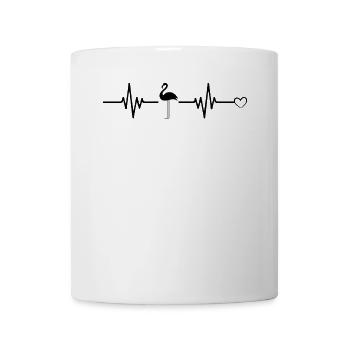 Cute Flamingo Heartbeat Heart Flamingo Lover - Tasse - Weiß - Vorne