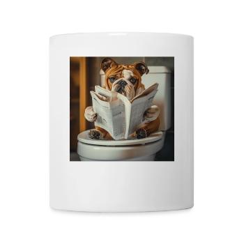Englische Bulldogge - Tasse - Weiß - Vorne