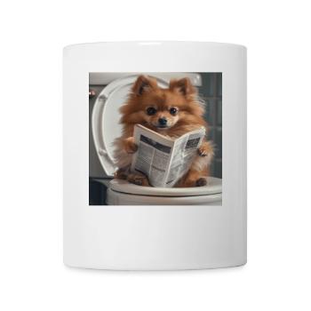 Zwergspitz - Tasse - Weiß - Vorne