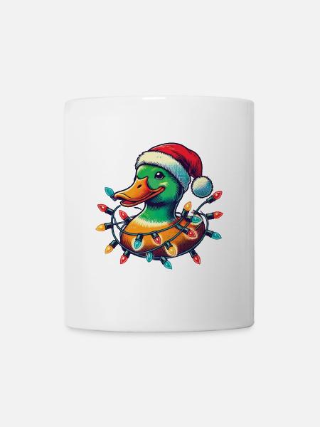 Funny Christmas Duck with Lights - Mug - white