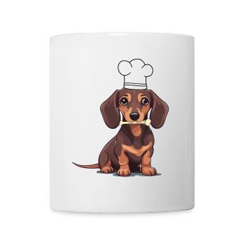 Dackel Hund Hunde Koch Köche Köchin Gastgeber - Tasse - Weiß - Vorne