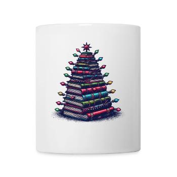 Book Stack Tree for Book Lovers Christmas - Mug - white - Front