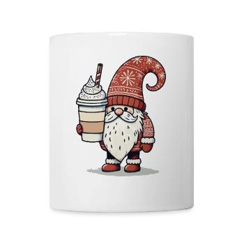 Weihnachtsgnom Mit Kaffee Wichtel - Tasse - Weiß - Vorne