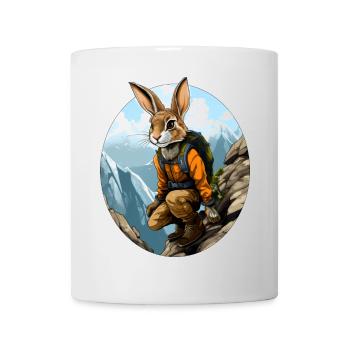 Lapin Alpiniste / Lapin de randonnée - Mug blanc - blanc - Devant