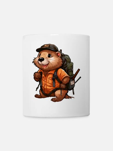 Biber Bergsteiger / Wandern Biber - Tasse - Weiß