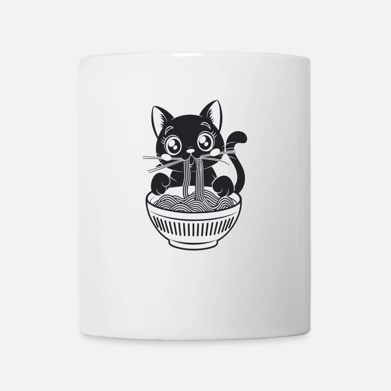 Chat mignon avec des ramen - Mug blanc - blanc