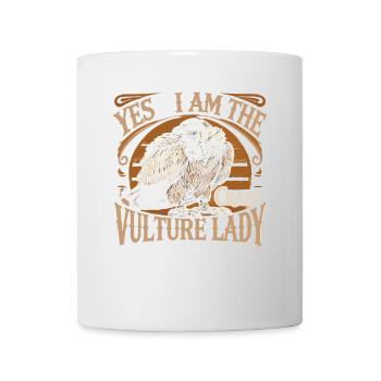 Ja, ich bin die verrückte Geierfrau - Tasse - Weiß - Vorne