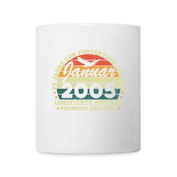 20e anniversaire Né en janvier 2005 - Mug blanc - blanc - Devant