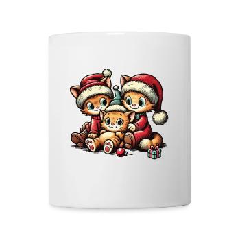 Süße Katzen Weihnachten Retro Stil - Tasse - Weiß - Vorne