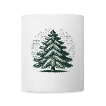 Weihnachtlicher Tannenbaum Illustration - Tasse - Weiß - Vorne