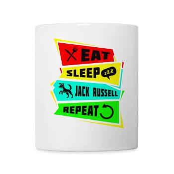 Mangez, dormez, répétez Jack Russell. - Mug blanc - blanc - Devant