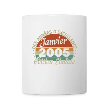 20 Years Birthday Gift Born In January 2005 - Mug - white - Front