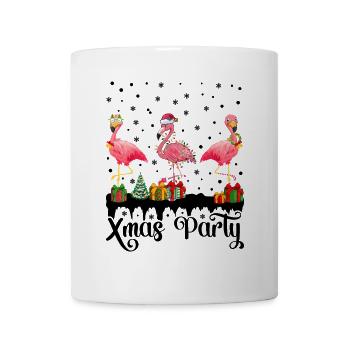 Flamant rose Noël Noël flamants roses - Mug blanc - blanc - Devant