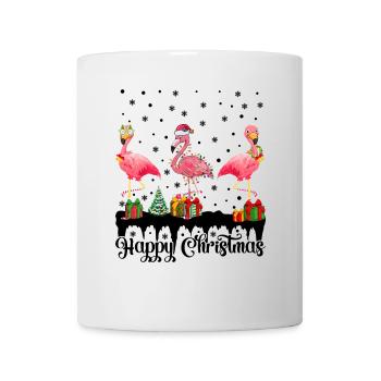 Flamingo Happy Christmas Flamingos - Tasse - Weiß - Vorne