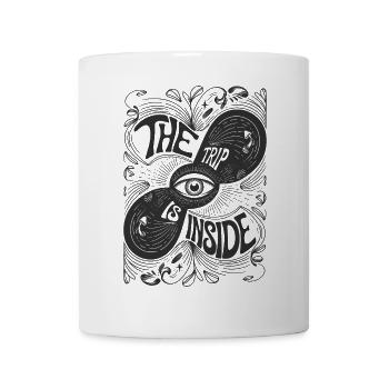 Der Trip findet im psychedelischen Augendesign statt - Tasse - Weiß - Vorne