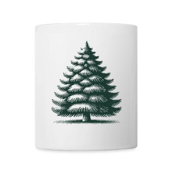 Traditioneller Weihnachtsbaum Illustration - Tasse - Weiß - Vorne