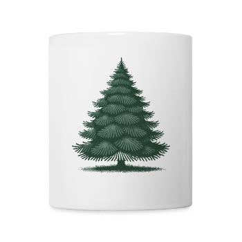 Festive Christmas tree illustration - Mug - white - Front