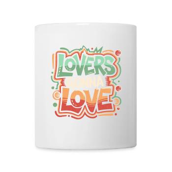 Lover's Gonna Love | Cooles Streetwear-Typo-Shirt - Tasse - Weiß - Vorne