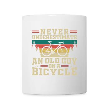 Never Underestimate An Old Guy On A Bicycle - Mug - white - Front