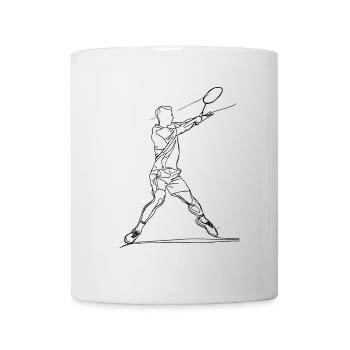 Badmintonspieler Zeichnung - Tasse - Weiß - Vorne