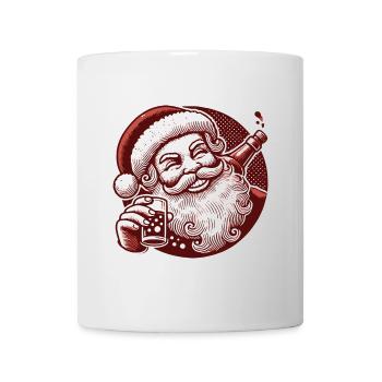 Santa Liebt Alkohol Weihnachtsfeier Spaß - Tasse - Weiß - Vorne