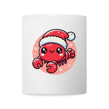 Fröhlicher Weihnachtskrebs Mit Mütze - Tasse - Weiß - Vorne