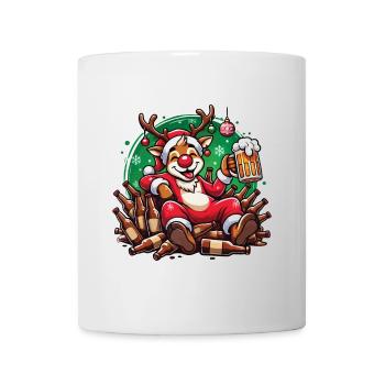 Funny Reindeer Christmas Fun for Beer Lovers - Mug - white - Front