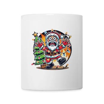 Chaos de Noël avec choc électrique dessin animé - Mug blanc - blanc - Devant