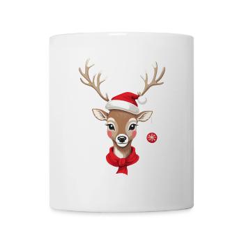 Renne de Noël avec chapeau - Mug blanc - blanc - Devant