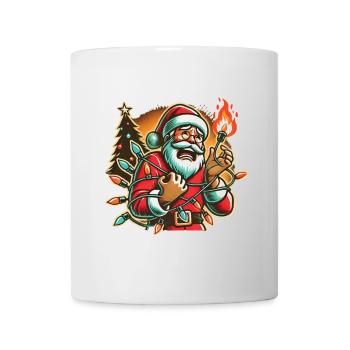 Santa Claus With Electric Shock Humor - Mug - white - Front