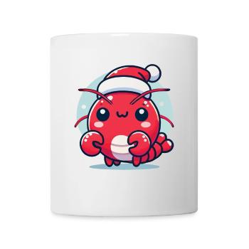 Lustiger Hummer Mit Weihnachtsmütze - Tasse - Weiß - Vorne
