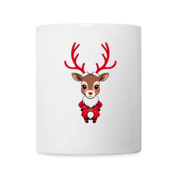 Christmas reindeer with snow - Mug - white - Front