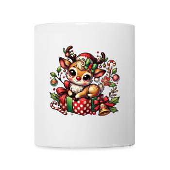 Christmas Reindeer On Gift - Mug - white - Front