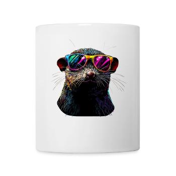 Taupe avec des lunettes de soleil Love Cute Moles - Mug blanc - blanc - Devant