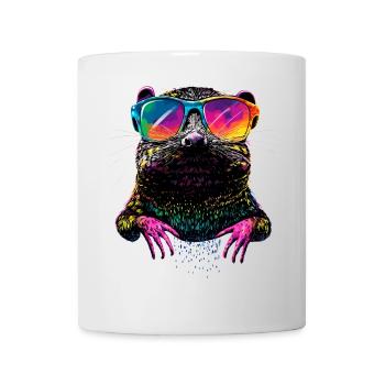 Taupe avec des lunettes de soleil Love Cute Moles - Mug blanc - blanc - Devant