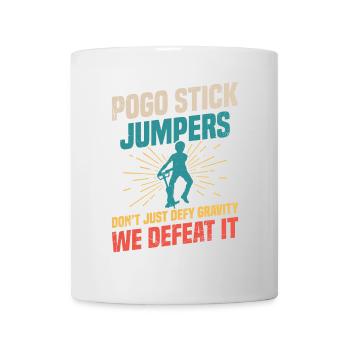 Pogo-stick jumpers defy not only the - Mug - white - Front