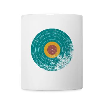 Vintage Retro Vinyl Schallplatte - Tasse - Weiß - Vorne