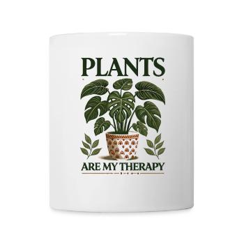 Pflanzen sind meine Therapie - Tasse - Weiß - Vorne